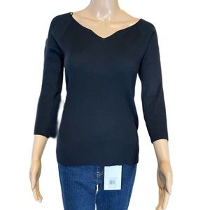 Madison Gray Black Ribbed Tee